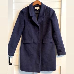 Sabine Plush Navy Blue Winter Coat. Size XS.